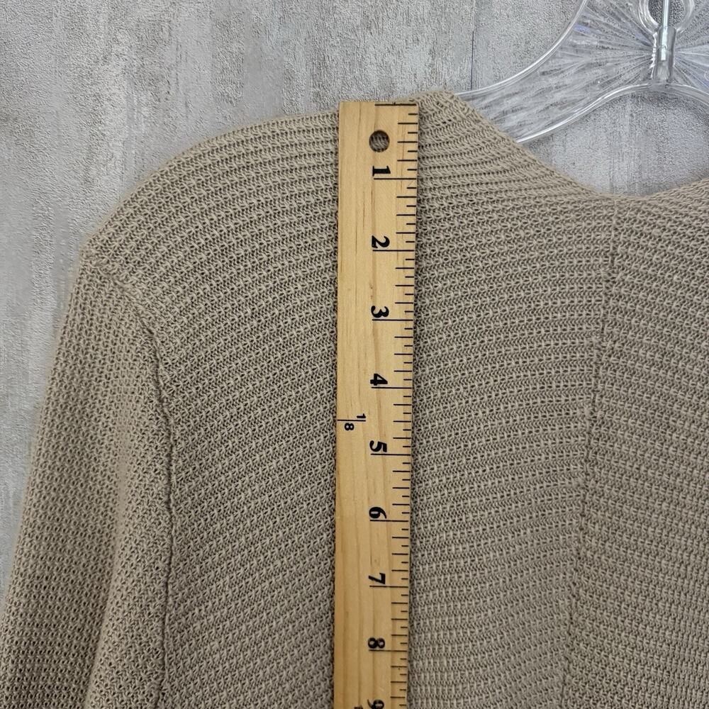 EILEEN FISHER Cardigan Petite PM Linen Open Knit Open Front Long Sleeve Beige - Picture 8 of 13